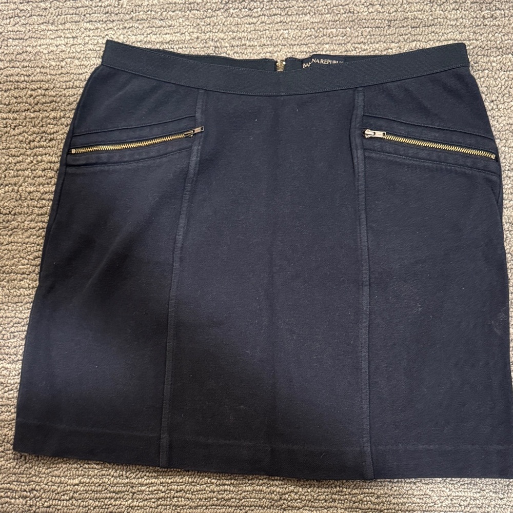 Banana Republic navy Mini Skirt with Gold Zippers